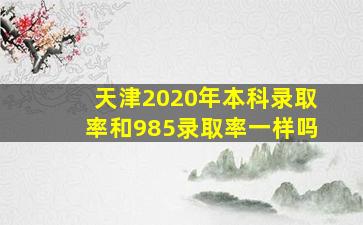 天津2020年本科录取率和985录取率一样吗