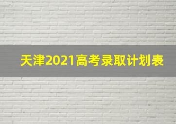 天津2021高考录取计划表