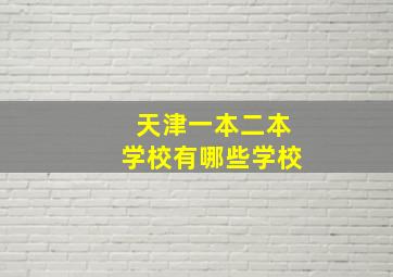 天津一本二本学校有哪些学校