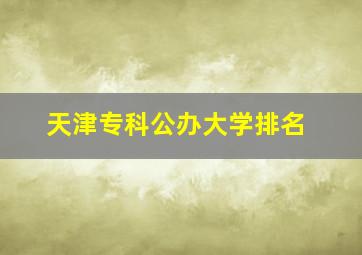 天津专科公办大学排名