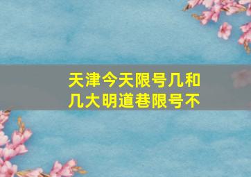 天津今天限号几和几大明道巷限号不