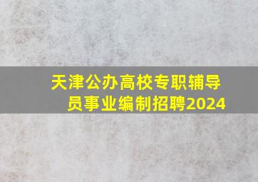 天津公办高校专职辅导员事业编制招聘2024