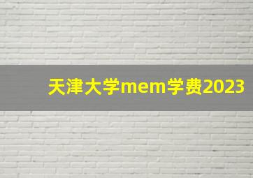 天津大学mem学费2023