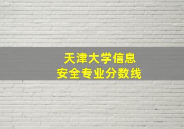 天津大学信息安全专业分数线