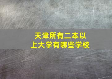 天津所有二本以上大学有哪些学校