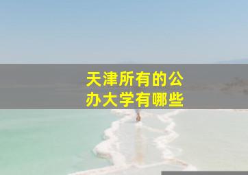 天津所有的公办大学有哪些