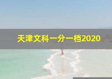 天津文科一分一档2020