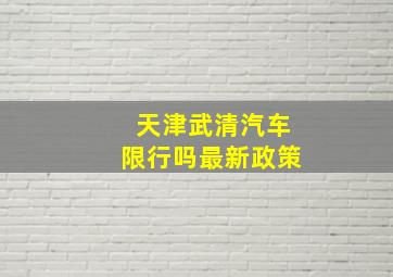 天津武清汽车限行吗最新政策