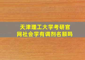 天津理工大学考研官网社会学有调剂名额吗