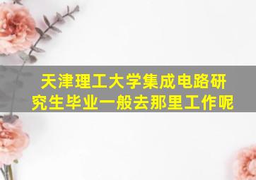 天津理工大学集成电路研究生毕业一般去那里工作呢