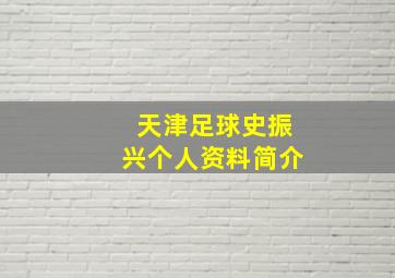 天津足球史振兴个人资料简介