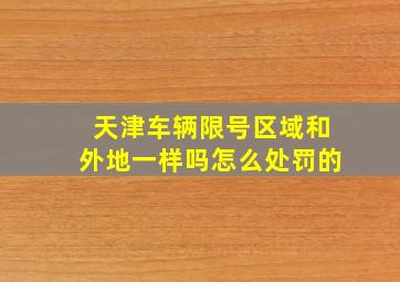 天津车辆限号区域和外地一样吗怎么处罚的