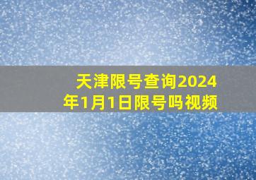 天津限号查询2024年1月1日限号吗视频