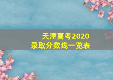 天津高考2020录取分数线一览表