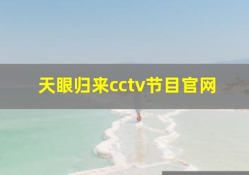 天眼归来cctv节目官网