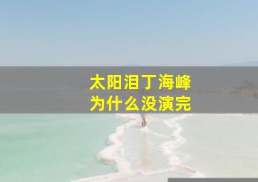 太阳泪丁海峰为什么没演完