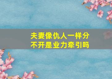 夫妻像仇人一样分不开是业力牵引吗