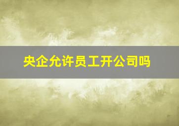 央企允许员工开公司吗