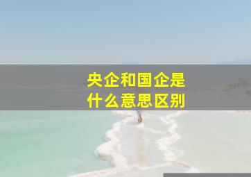 央企和国企是什么意思区别