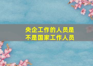 央企工作的人员是不是国家工作人员