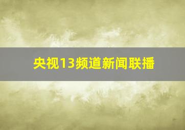 央视13频道新闻联播