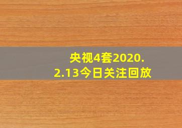 央视4套2020.2.13今日关注回放