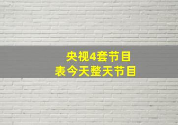 央视4套节目表今天整天节目