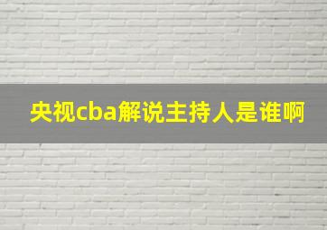 央视cba解说主持人是谁啊