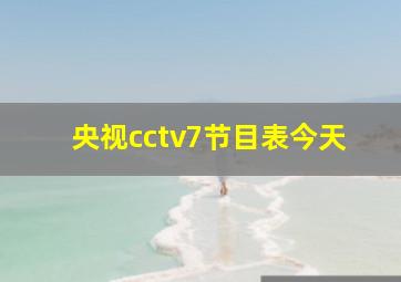 央视cctv7节目表今天