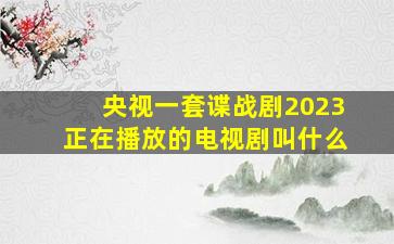 央视一套谍战剧2023正在播放的电视剧叫什么