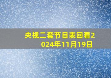 央视二套节目表回看2024年11月19日