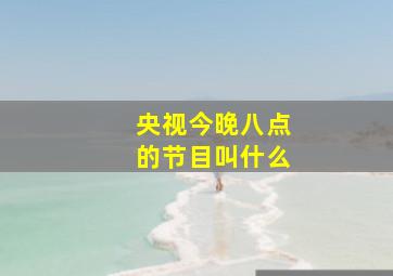 央视今晚八点的节目叫什么