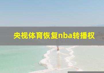 央视体育恢复nba转播权