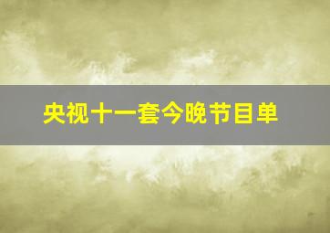 央视十一套今晚节目单