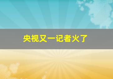 央视又一记者火了