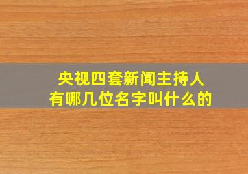 央视四套新闻主持人有哪几位名字叫什么的