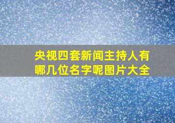 央视四套新闻主持人有哪几位名字呢图片大全