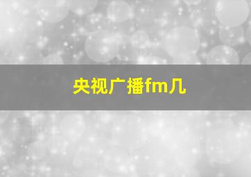 央视广播fm几