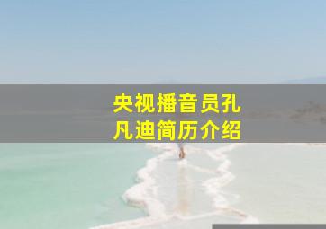 央视播音员孔凡迪简历介绍