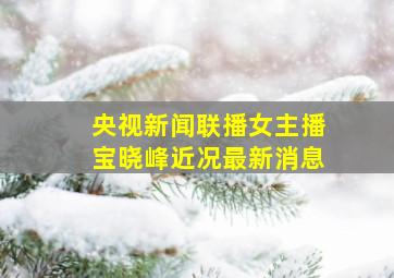 央视新闻联播女主播宝晓峰近况最新消息