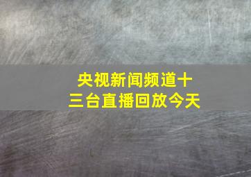 央视新闻频道十三台直播回放今天