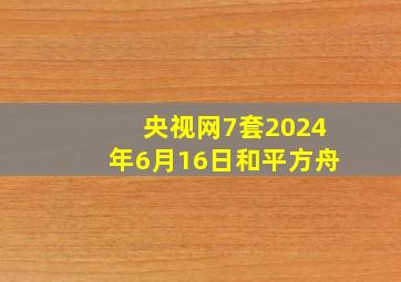 央视网7套2024年6月16日和平方舟