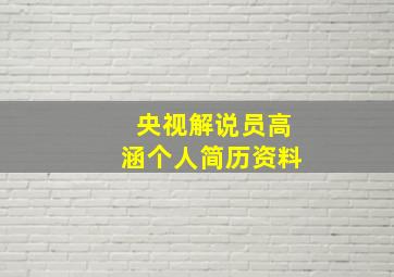 央视解说员高涵个人简历资料