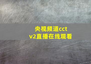 央视频道cctv2直播在线观看