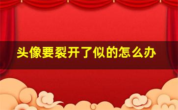 头像要裂开了似的怎么办