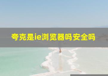 夸克是ie浏览器吗安全吗