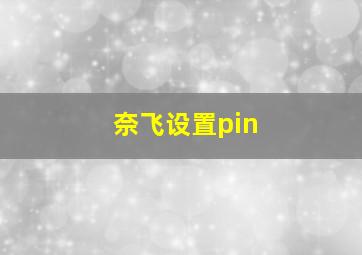 奈飞设置pin