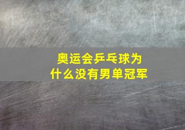 奥运会乒乓球为什么没有男单冠军