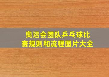 奥运会团队乒乓球比赛规则和流程图片大全