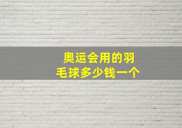 奥运会用的羽毛球多少钱一个